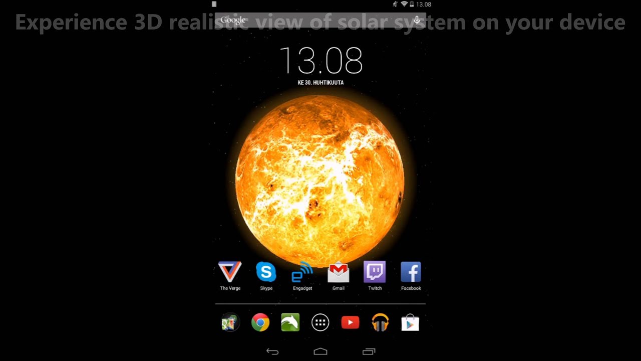 Sun, Planets And Moon Live Wallpaper For Android - Midnight Sun 2008 Planet Beers: Venus , HD Wallpaper & Backgrounds