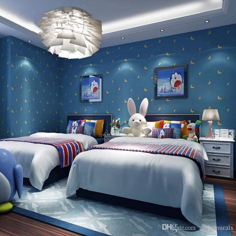 Modern Kids Room Wallpaper Cartoon Star Moon Cute Stars - Kids Bedroom , HD Wallpaper & Backgrounds