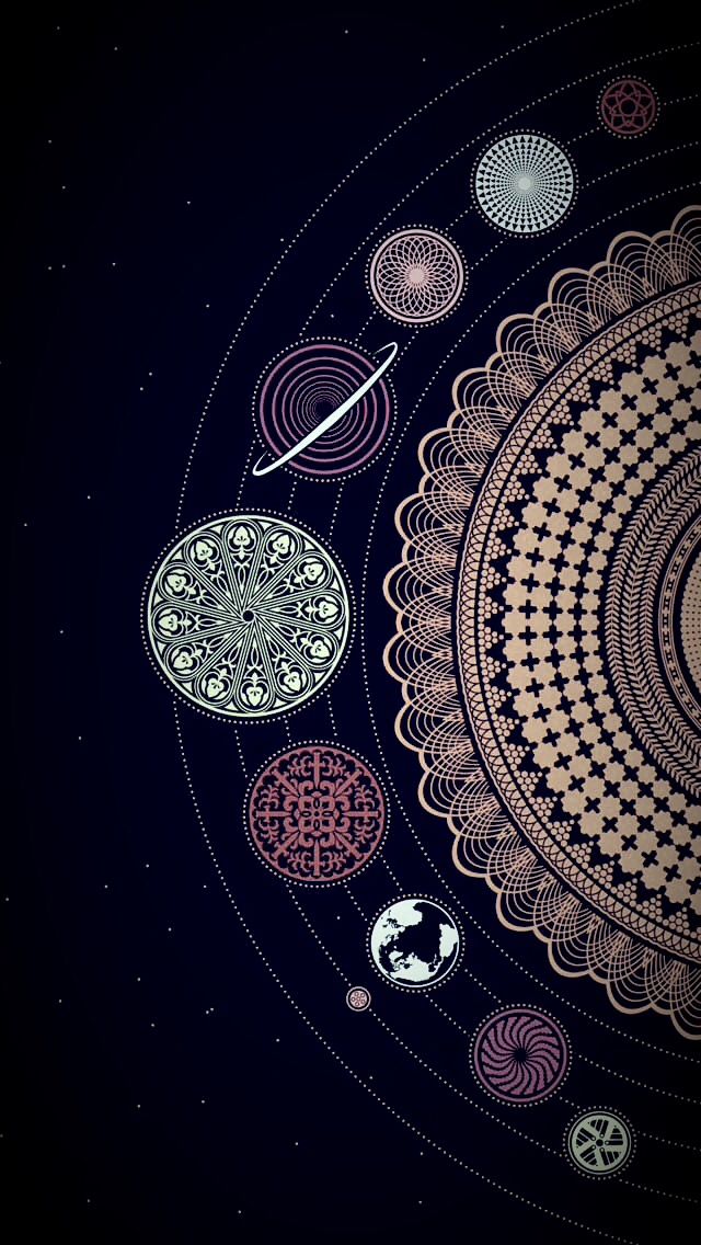 Solar System - Iphone Wallpaper Sacred Geometry , HD Wallpaper & Backgrounds