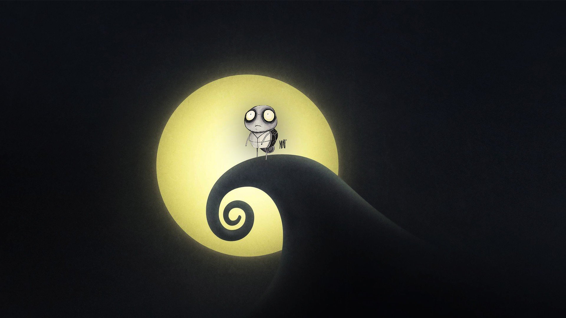 Tim Burton Nightmare Shadow Lights Wallpaper And Background - Moon In Nightmare Before Christmas , HD Wallpaper & Backgrounds
