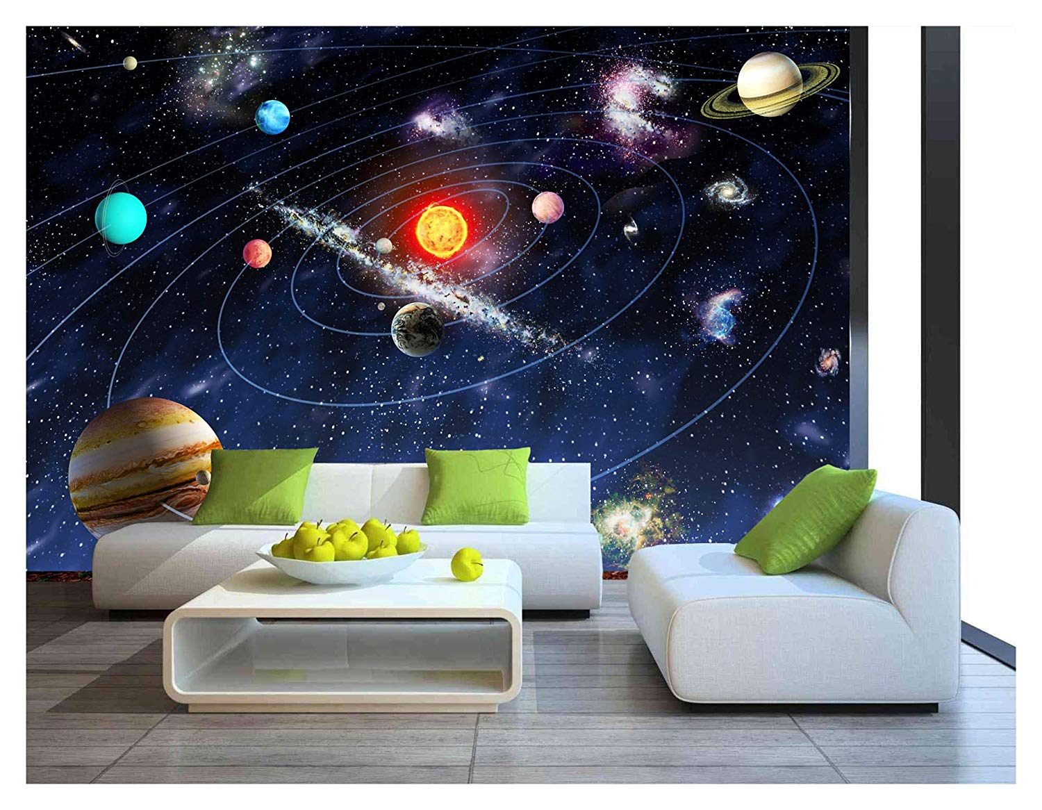 Sun Space Stars Planets Solar System Wallpaper Mural - Solar System Milky Way , HD Wallpaper & Backgrounds