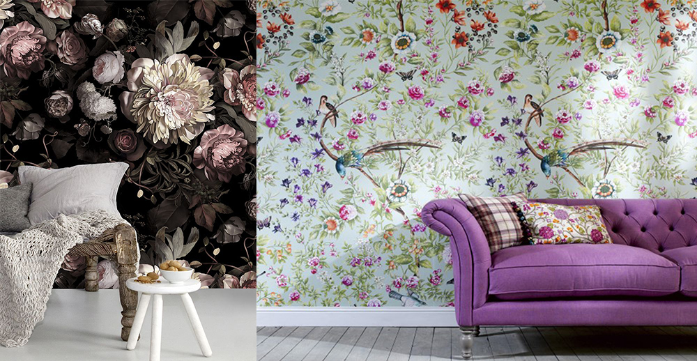 Wall Design Ideas And Tendencies - Dark Floral Wallpaper By Ellie Cashman , HD Wallpaper & Backgrounds