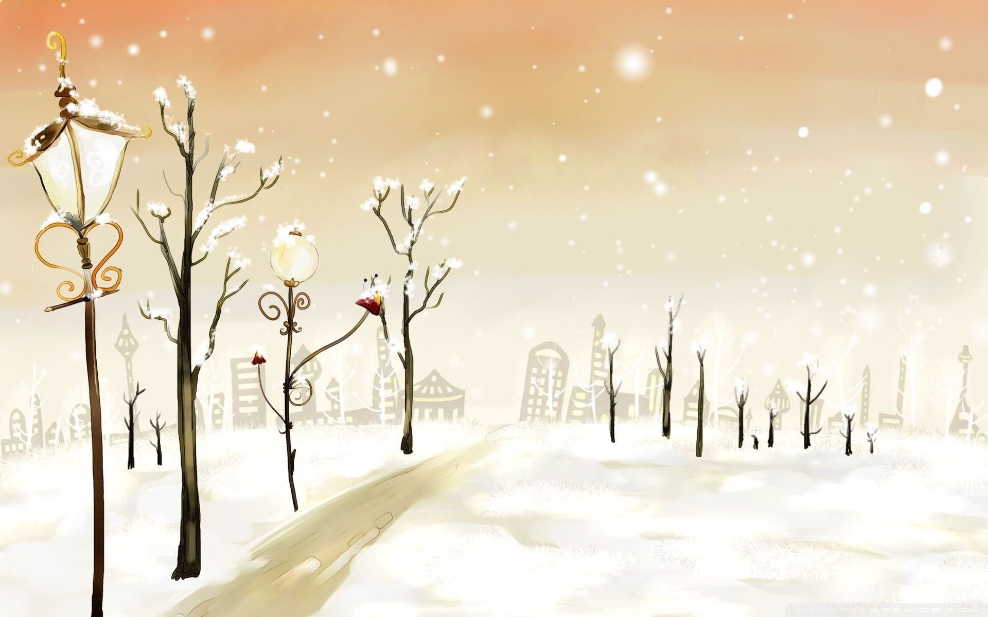 Winter Computer Wallpaper - Cute Winter Backgrounds Desktop , HD Wallpaper & Backgrounds