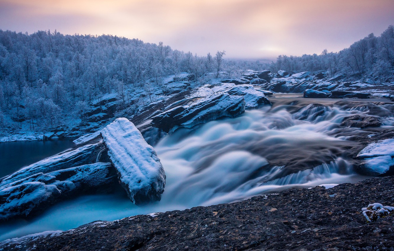 Photo Wallpaper Forest, River, Sweden, Sweden, The - Ice Landscape , HD Wallpaper & Backgrounds