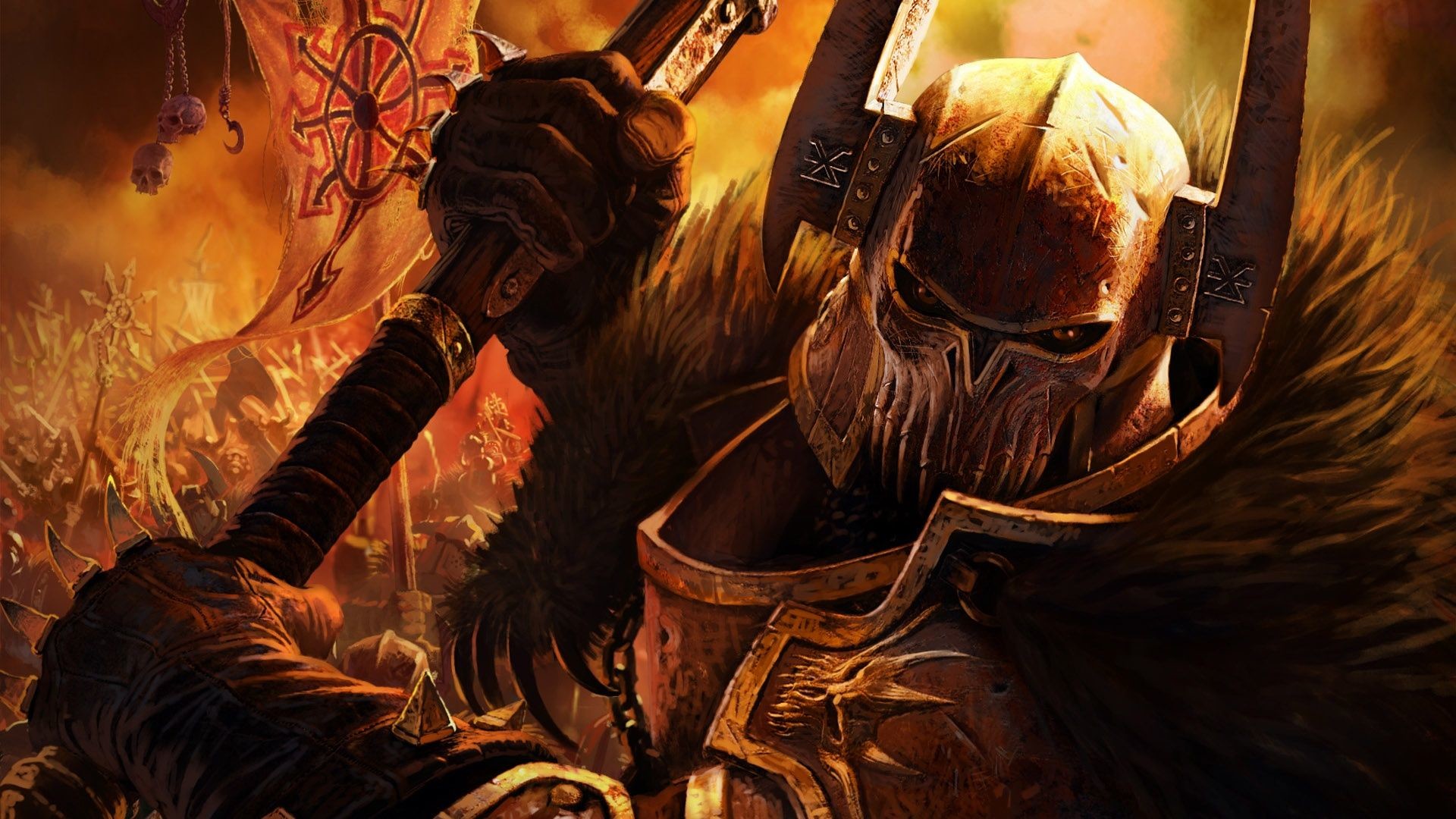 Dragon Warrior Wallpaper Hd - War Hammer Chaos , HD Wallpaper & Backgrounds