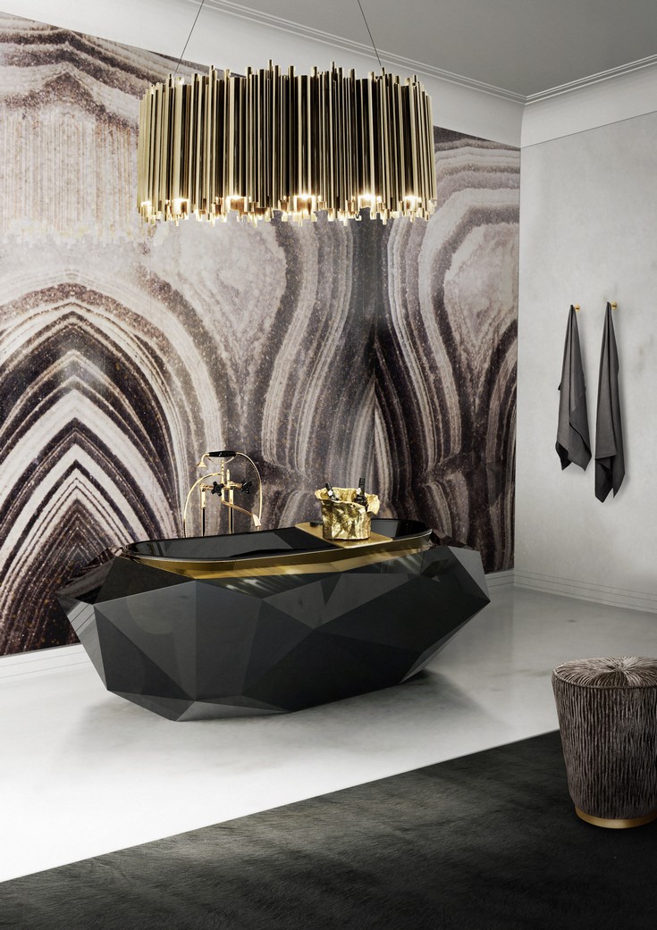 Wallpaper Trends For Bathrooms Dubious 2017 Best Bathroom - Book Matched Marble Wall , HD Wallpaper & Backgrounds