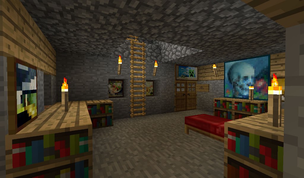 Minecraft Bedroom Wallpaper - Room Decorations In Minecraft , HD Wallpaper & Backgrounds