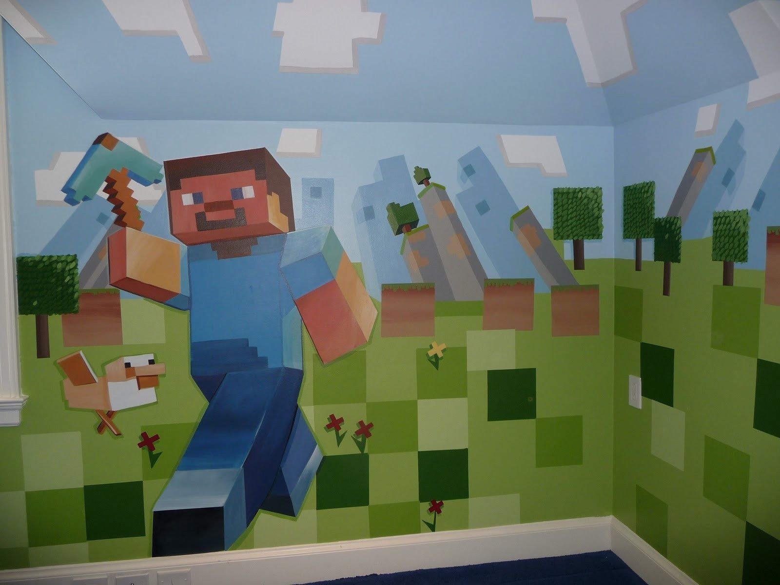 Minecraft Room Decor Ideas Fresh Minecraft Bedroom - Minecraft Bedroom Wall Ideas , HD Wallpaper & Backgrounds