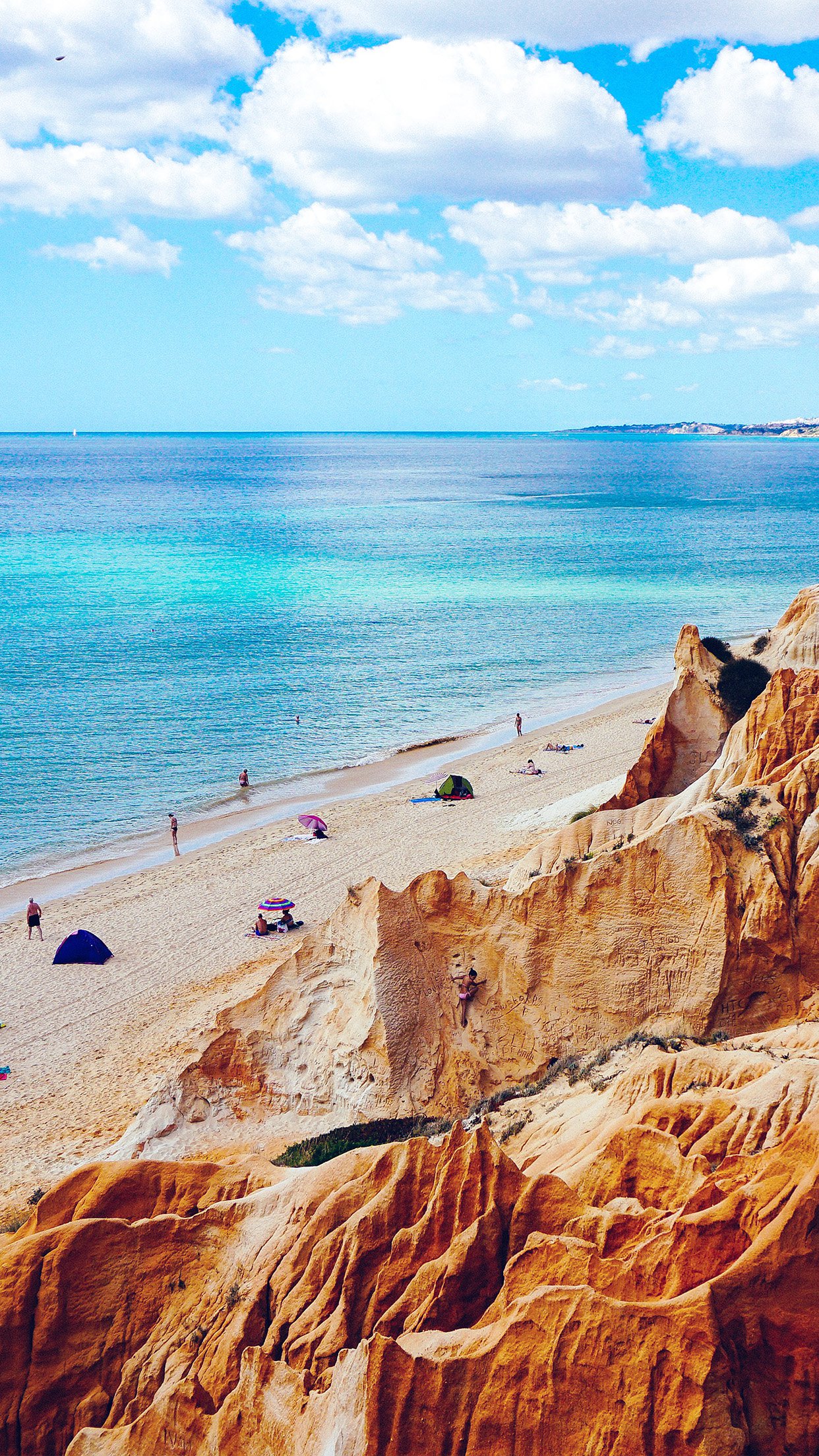 Nature Sea Vacation Beach Rock Summer Blue Android - Nature Hd Wallpaper Android , HD Wallpaper & Backgrounds