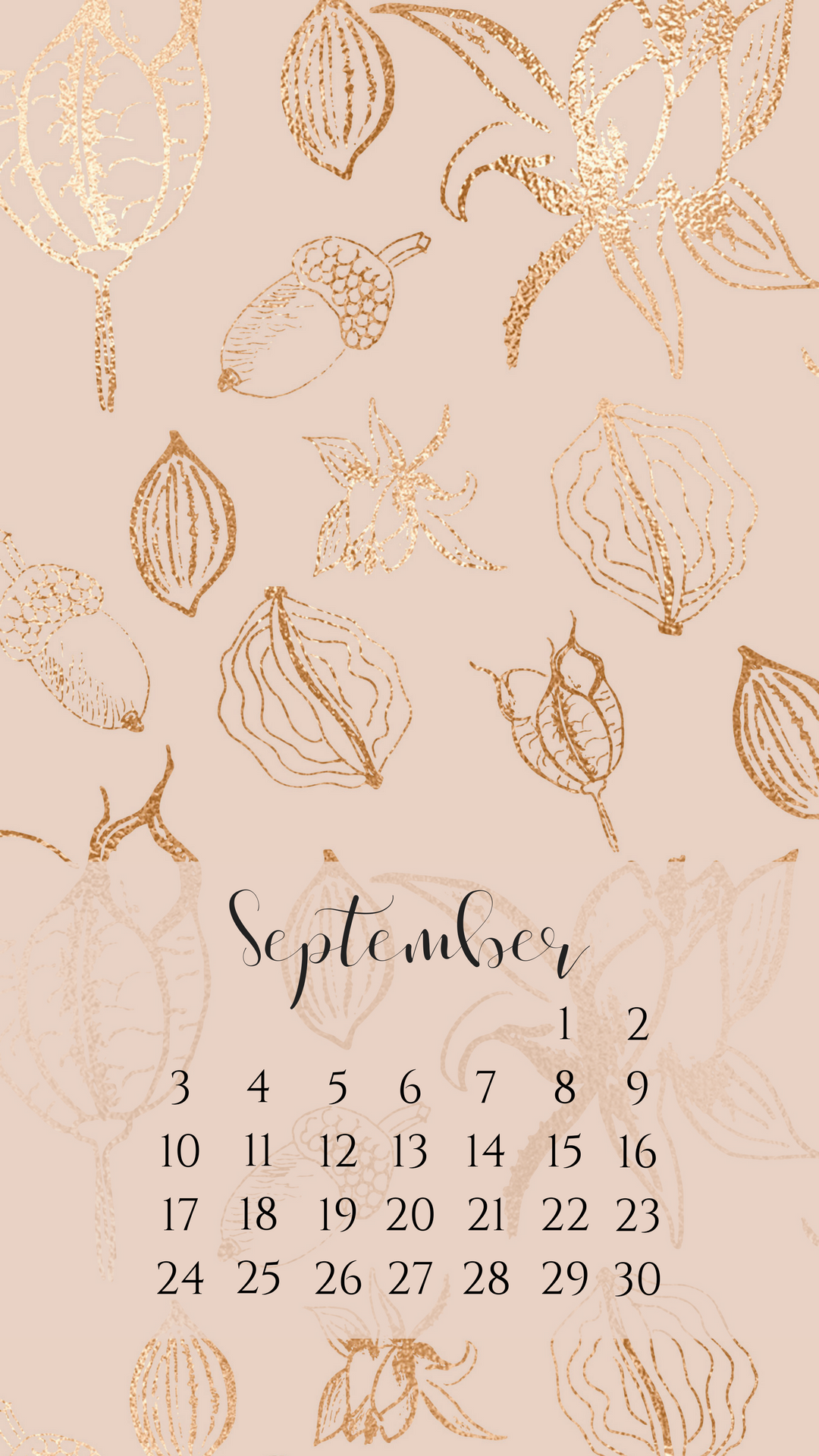 Click To Download September Foil Calendar - Wallpaper , HD Wallpaper & Backgrounds
