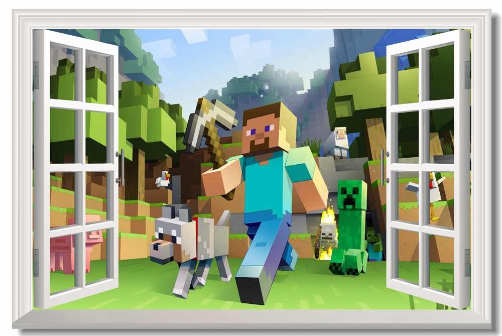 Custom Canvas Wall Decoration Minecraft Game Poster - Minecraft Poster , HD Wallpaper & Backgrounds