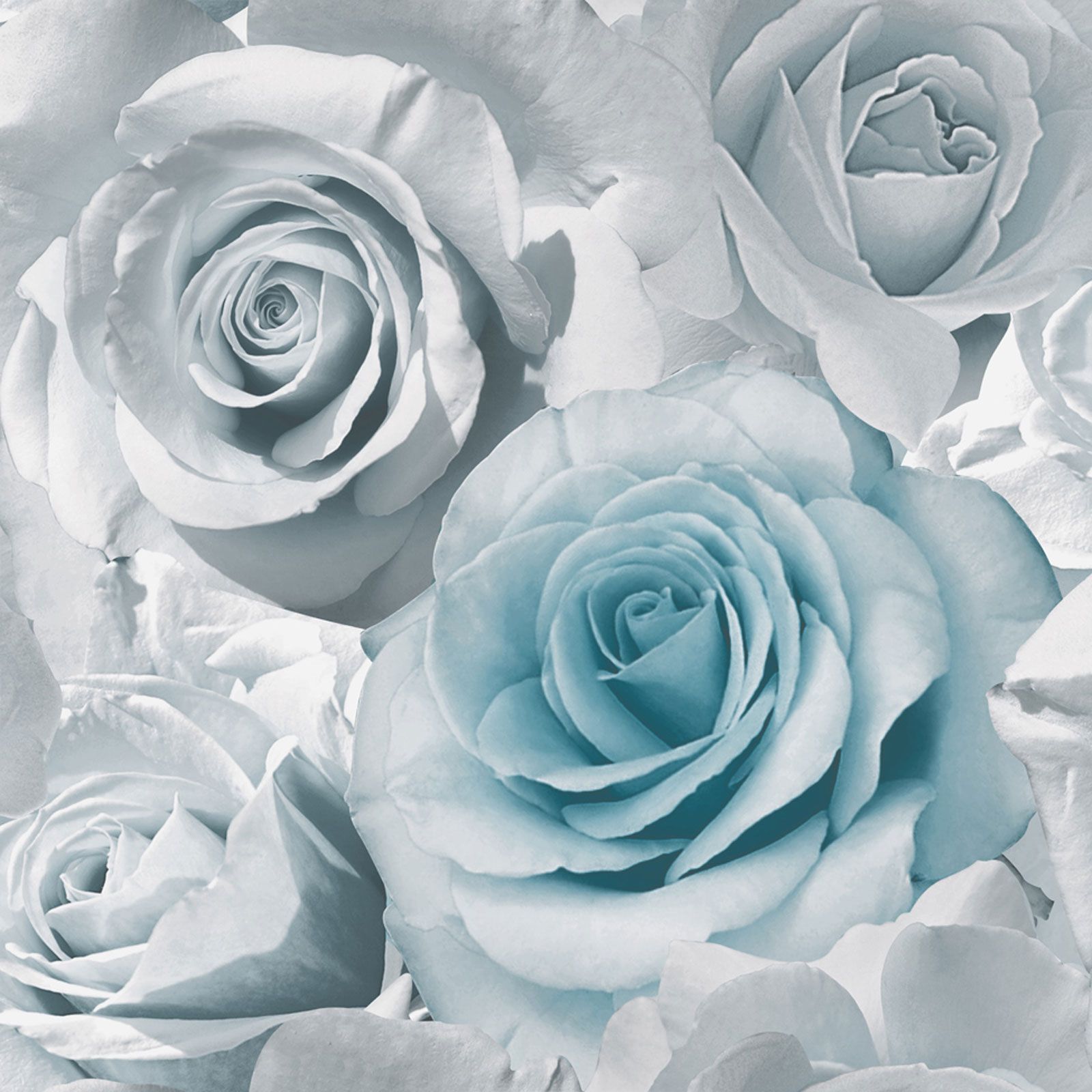 Floral Wallpaper Madison - Grey And Blue Flowers , HD Wallpaper & Backgrounds