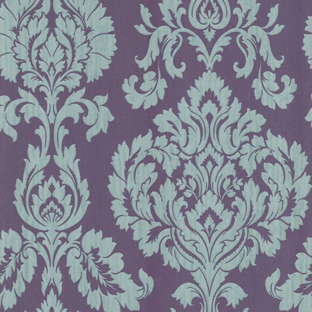 Fine Decor Classics Large Damask Wallpaper Purple Silver - Grey Black , HD Wallpaper & Backgrounds