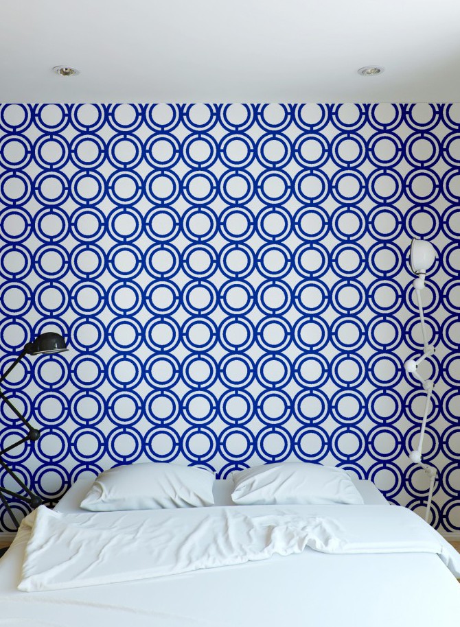 Palladian Loop Blue Geometric Wallpaper - Ταπετσαριεσ Τοιχου 3d Τοπια , HD Wallpaper & Backgrounds