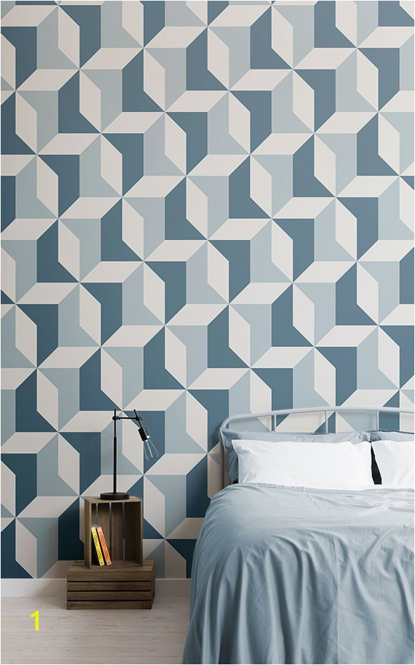 Abstract Wall Mural Designs Blue Geometric Wallpaper - Cool Boy Pattern , HD Wallpaper & Backgrounds
