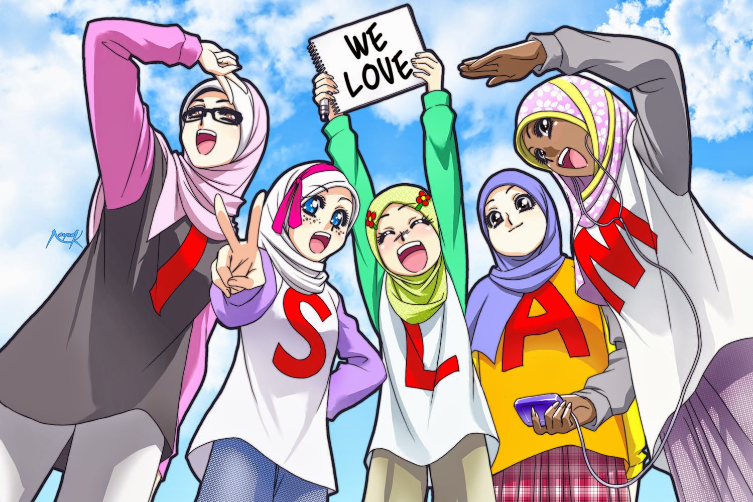 Wallpaper - Anime Muslim Girl , HD Wallpaper & Backgrounds