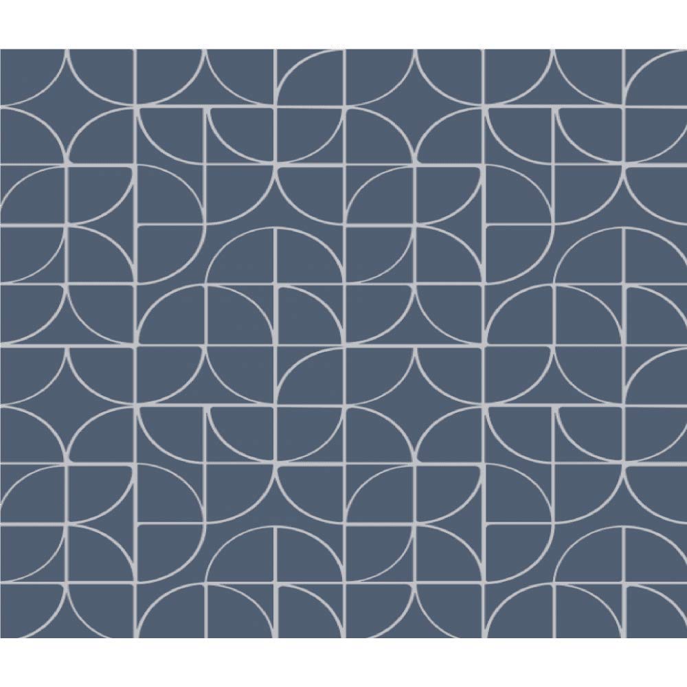 Rasch Symmetry Curve Navy Blue Geometric Wallpaper - Motif , HD Wallpaper & Backgrounds