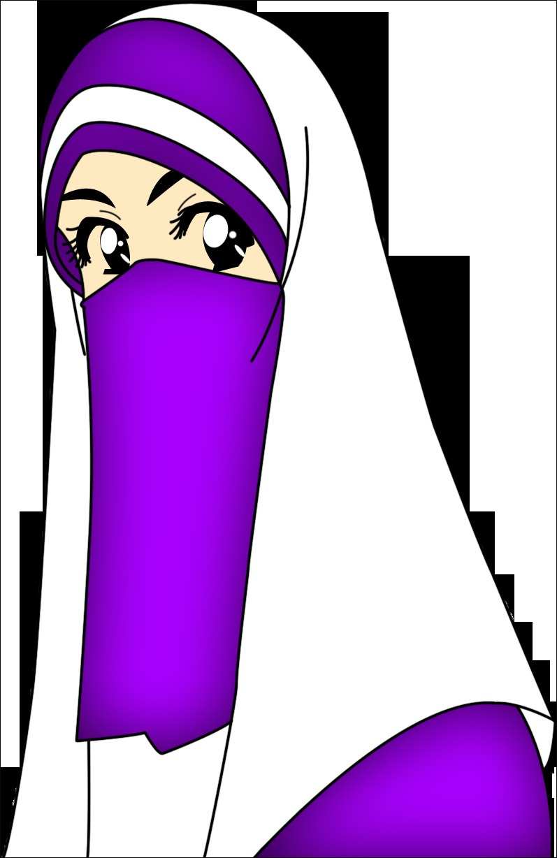 Gambar Kartun Muslimah Source - Kartun Muslimah Berpurdah Hijau , HD Wallpaper & Backgrounds