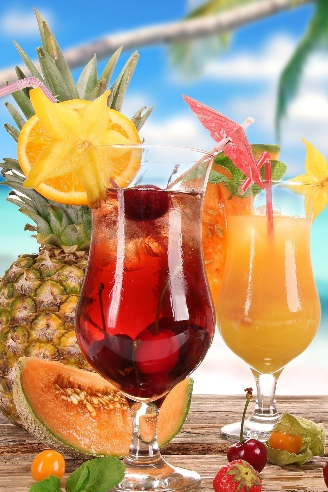 Summer Drinks Hd Wallpaper Iphone Resolution - Cocktails In The Sun , HD Wallpaper & Backgrounds