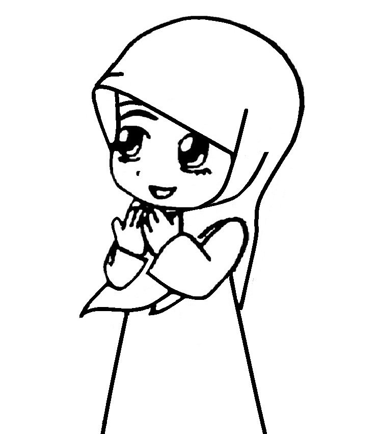 Download Gambar  Kartun Anak Muslim Perempuan Animasi  