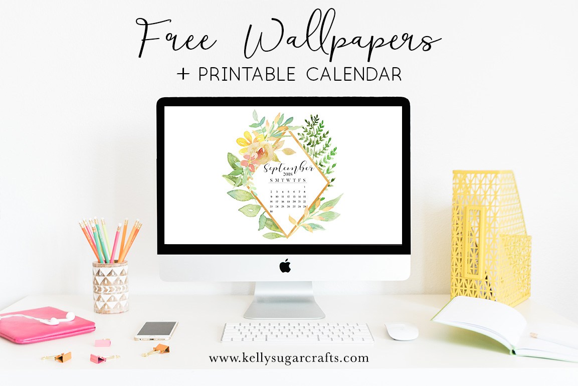 September 2018 Calendar Wallpaper - Floral Design , HD Wallpaper & Backgrounds