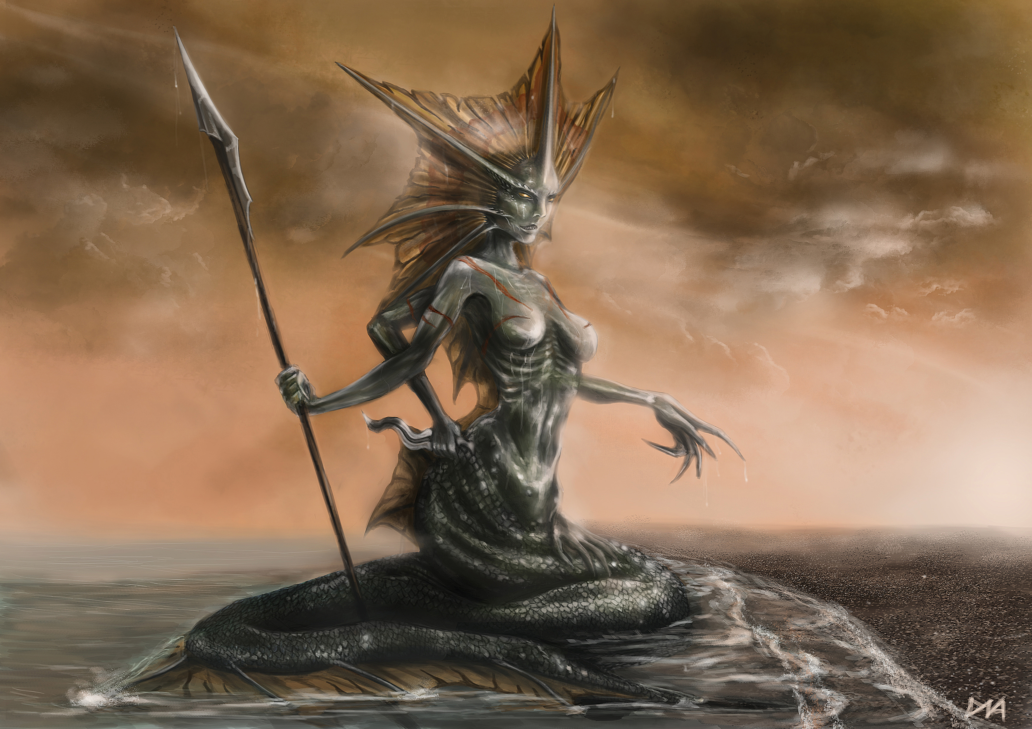 Hd Wallpaper - World Of Warcraft Naga Siren , HD Wallpaper & Backgrounds