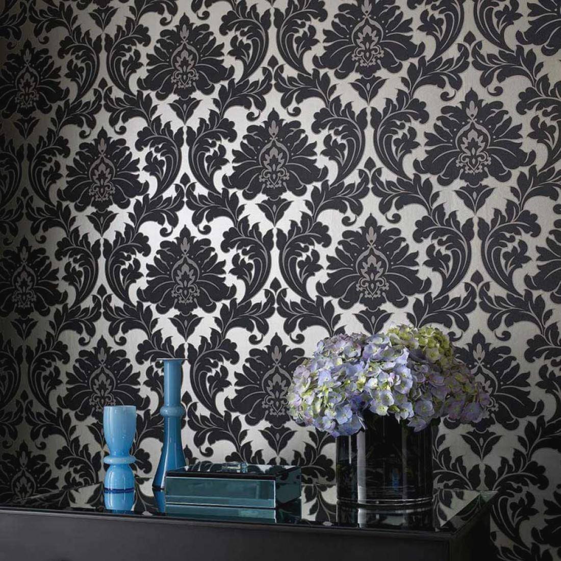 Inspiring Black And Silver Wallpaper Border Carta Da