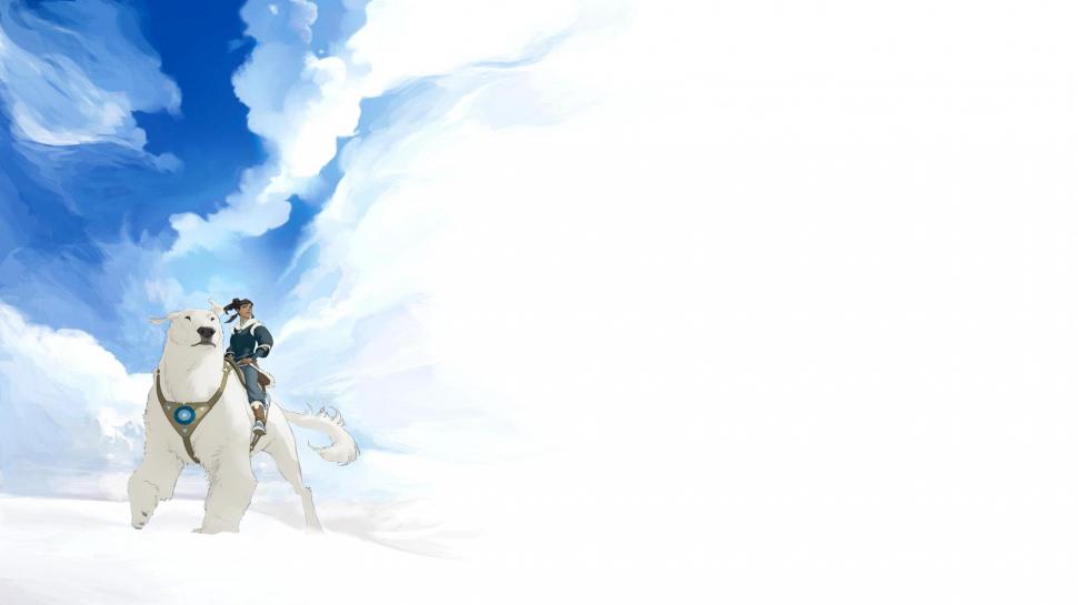 The Legend Of Korra, Korra, Naga, Anime, White Wallpaper - Legend Of Korra Hd Desktop , HD Wallpaper & Backgrounds