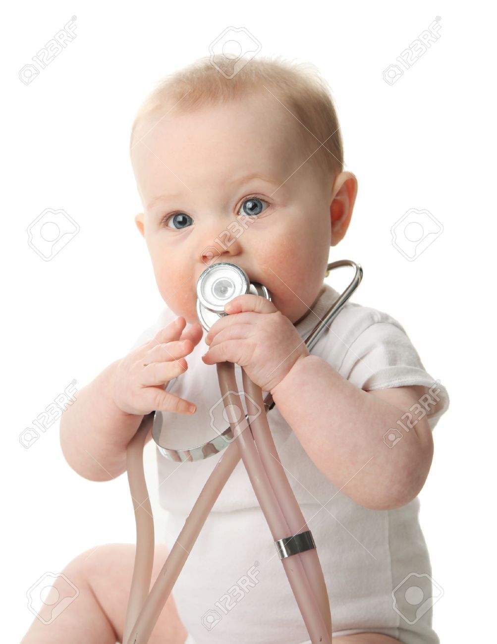 Cute Doctor Image - White Baby With Stethoscope , HD Wallpaper & Backgrounds