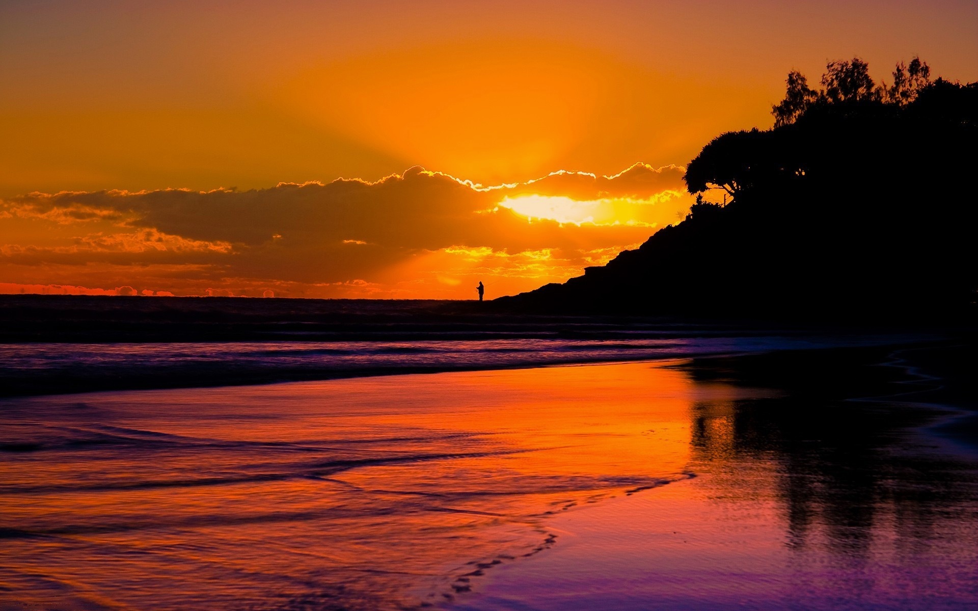 Download Sunset Beach Wallpaper Wallpoper - Download Sunset , HD Wallpaper & Backgrounds