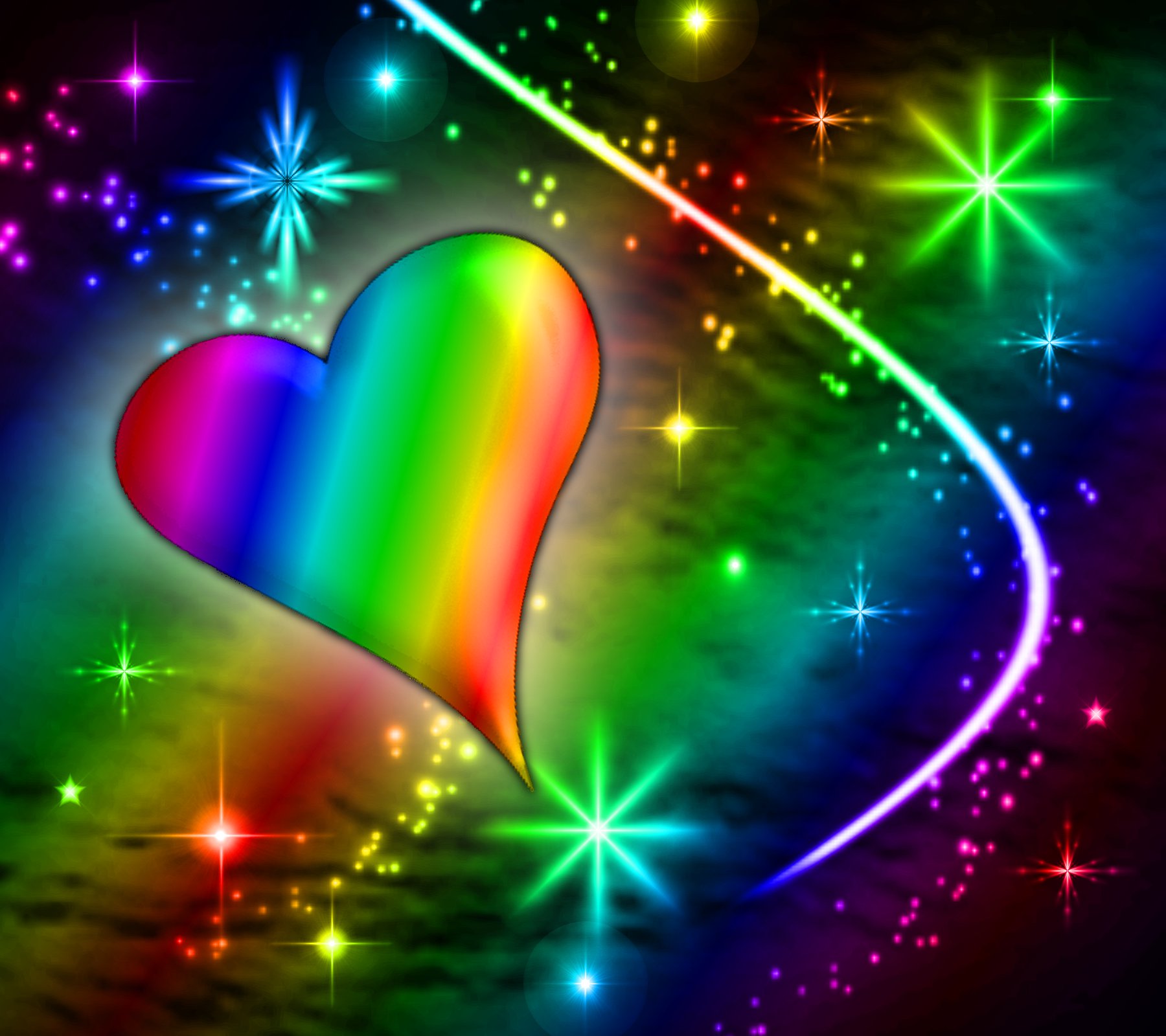Rainbow Heart Wallpaper - Cool Rainbow Heart Backgrounds , HD Wallpaper & Backgrounds