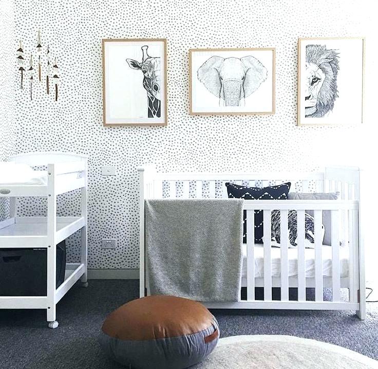 Wall Girls Nursery Wallpaper Baby Girl Removable Paper - Grey Animal Themed Nursery , HD Wallpaper & Backgrounds
