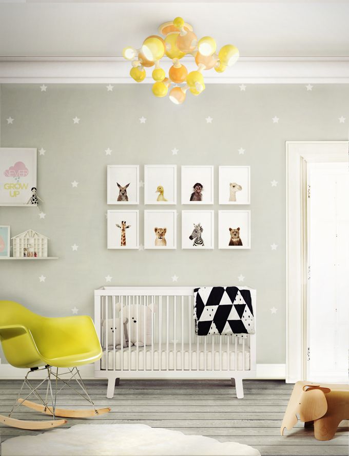 Girls Nursery Wallpaper - Modern Gender Neutral Nurseryideas , HD Wallpaper & Backgrounds