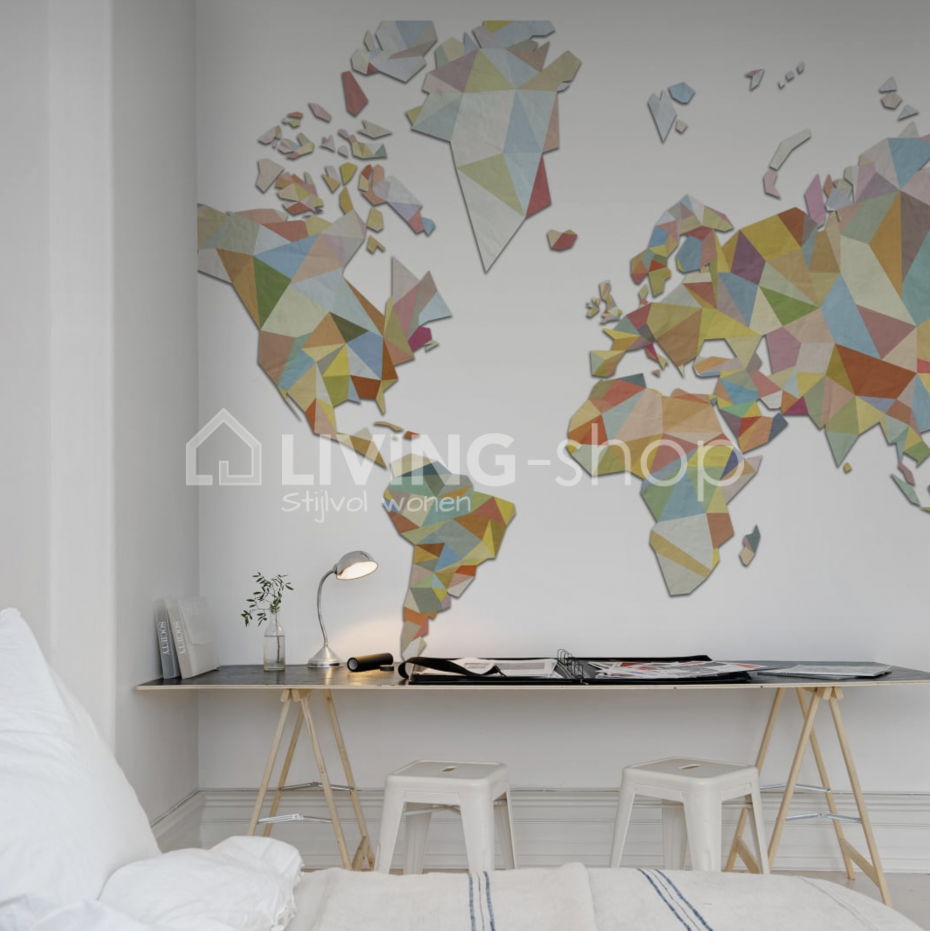 Wallpaper Children's Room Rebel Walls - Triangle World Map , HD Wallpaper & Backgrounds