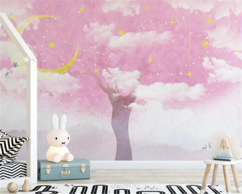 Avikalp 3d Wall Wallpaper Pink Warm Tree Children's - Quarto De Bebe Safari , HD Wallpaper & Backgrounds
