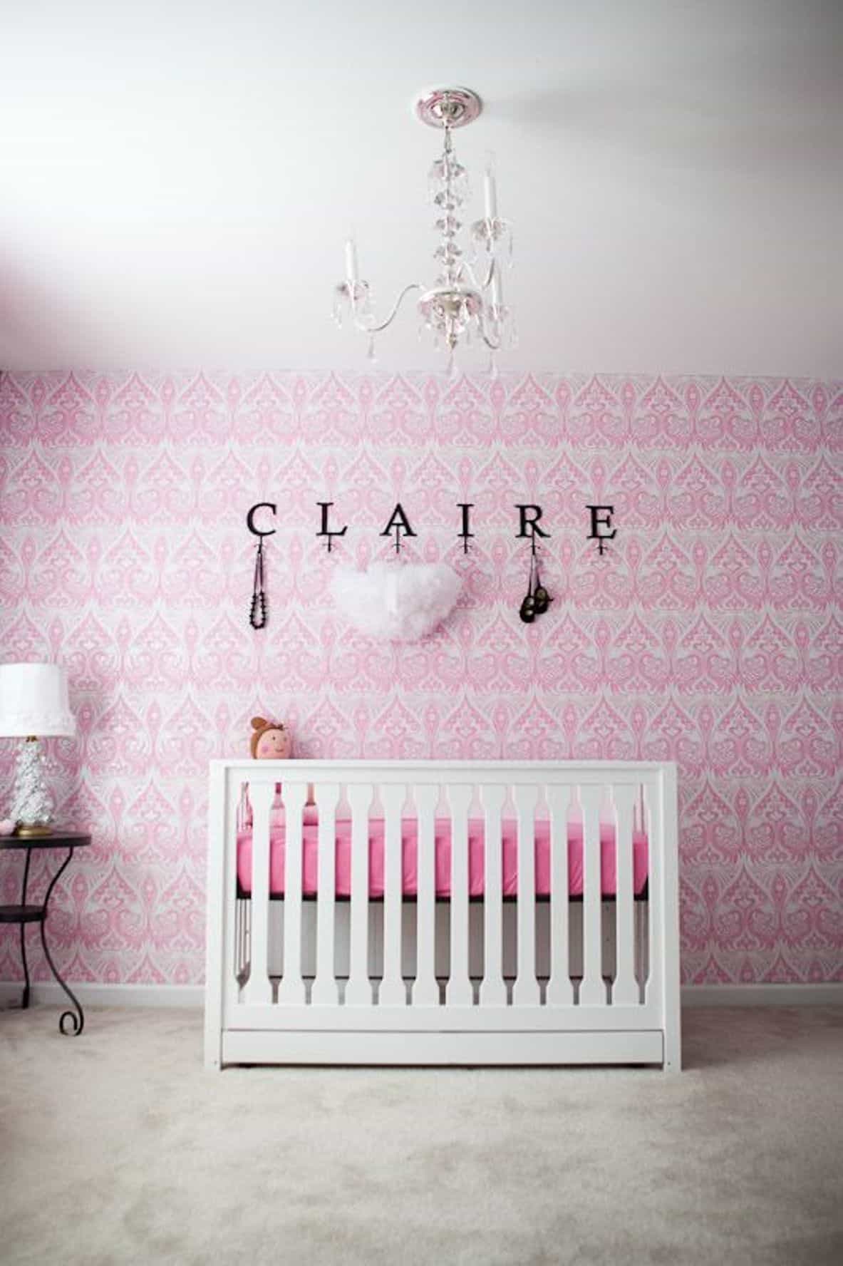 Pink Baby Nursery Wallpaper - Modern Baby Girl Nursery , HD Wallpaper & Backgrounds