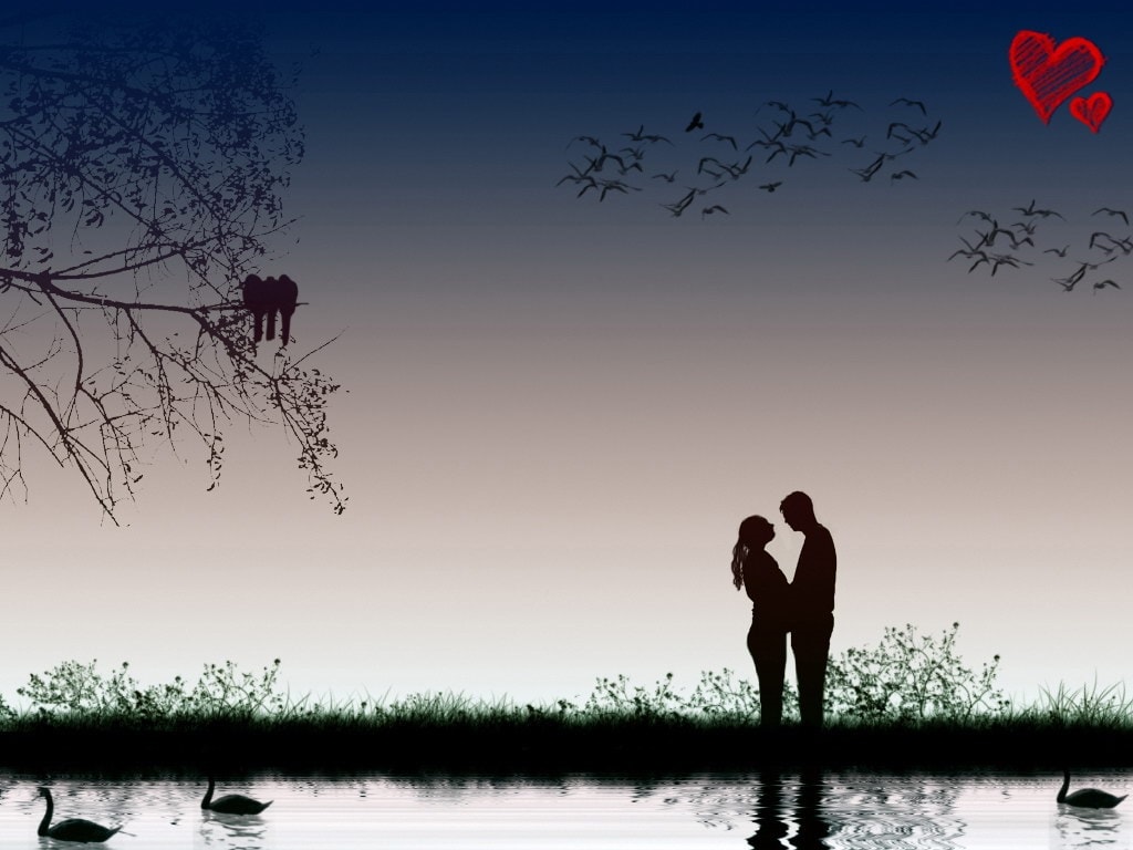 Wallpaper Download Hd Love- Couple With Lovely Background - Love Background Couple , HD Wallpaper & Backgrounds