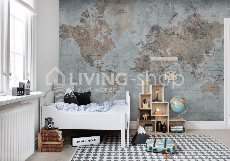 World Map Wallpaper Children's Room - Wallpaper , HD Wallpaper & Backgrounds