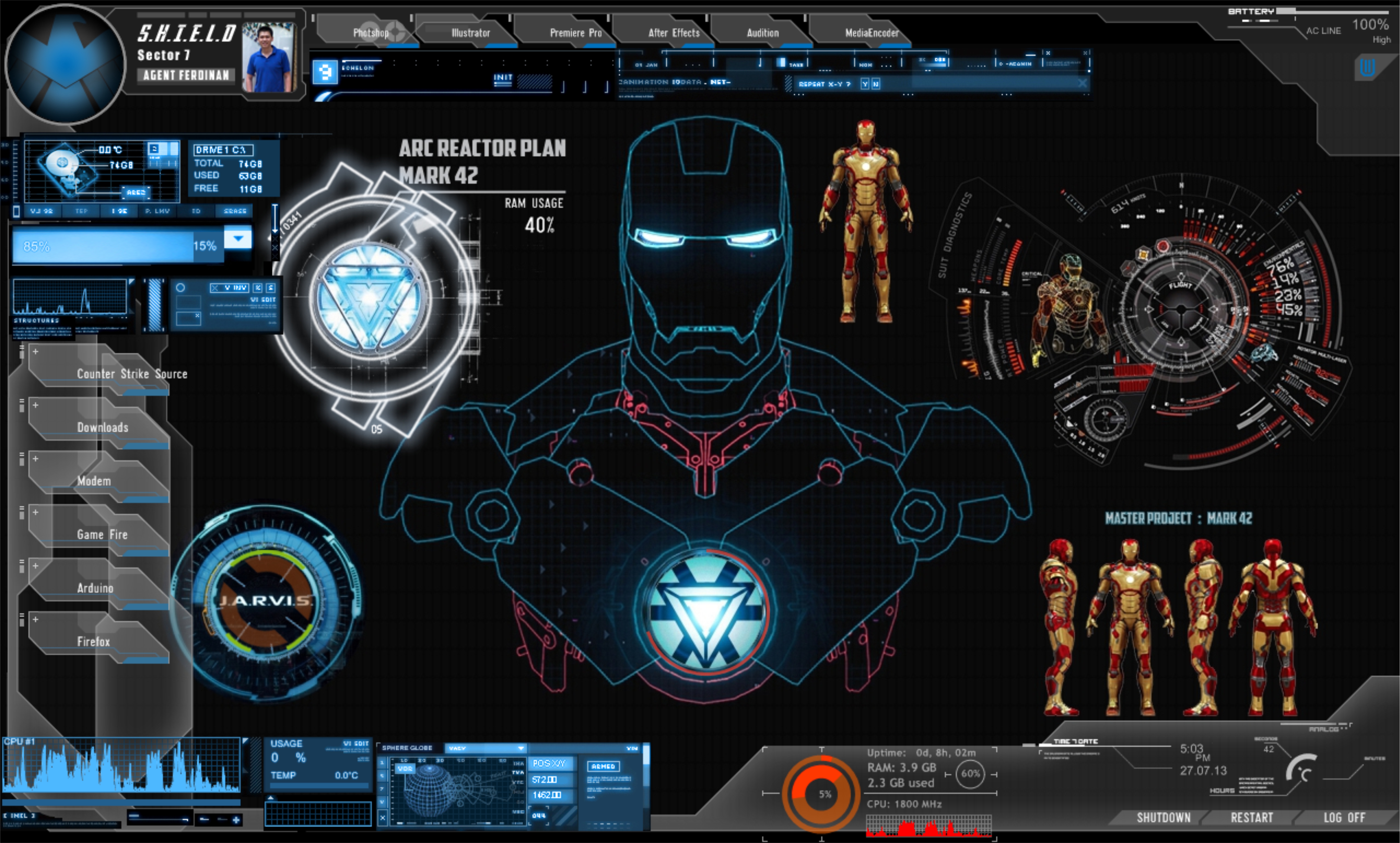 Iron Man Jarvis Wallpapers For Android Is Cool Wallpapers - Rainmeter Skin Iron Man , HD Wallpaper & Backgrounds