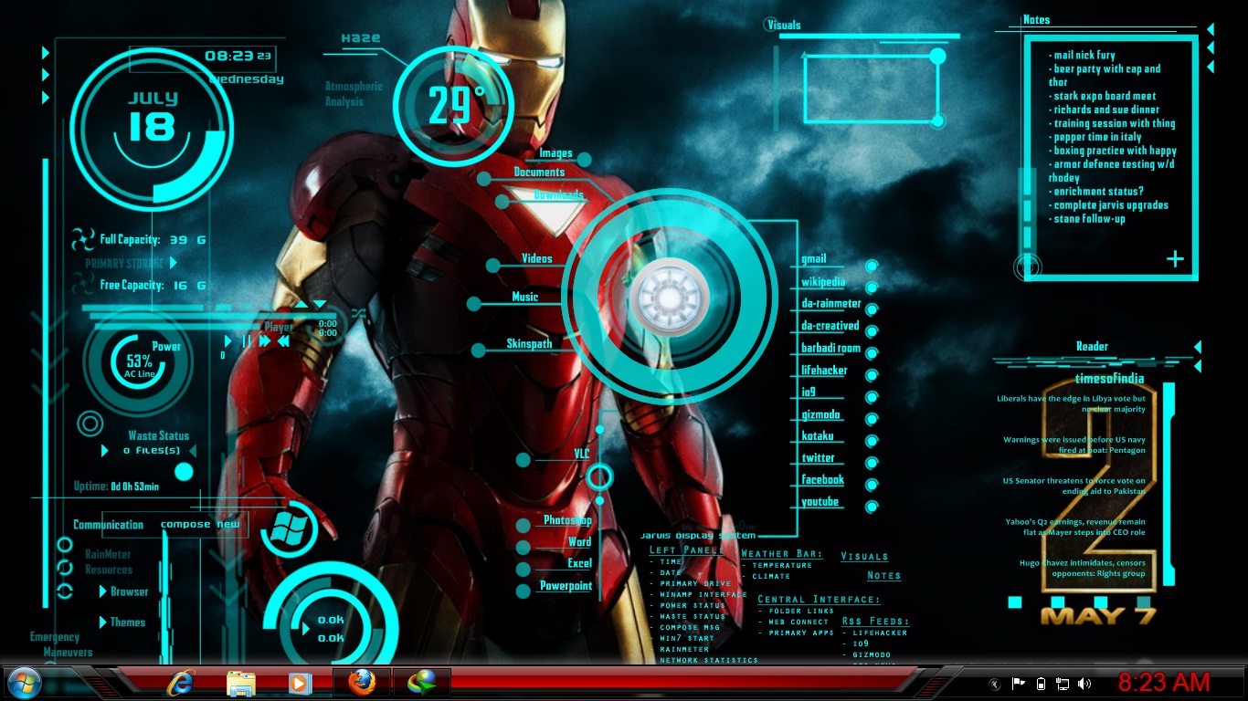 Iron Man Jarvis Wallpaper Background - Jarvis Iron Man Wallpaper Widescreen Hd , HD Wallpaper & Backgrounds