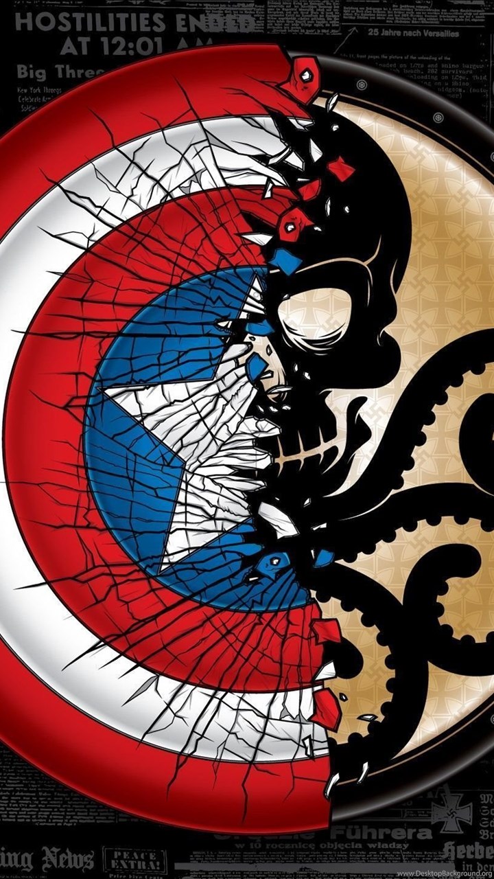 Fullscreen - Captain America Red Skull Logo , HD Wallpaper & Backgrounds
