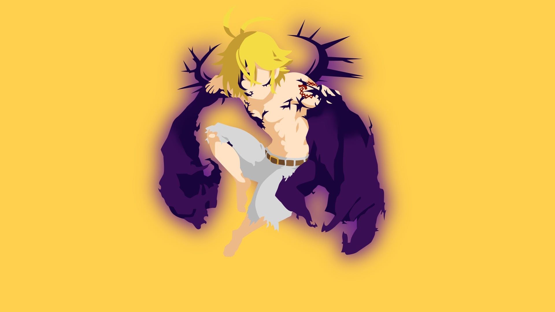 Wallpaper Of Anime, Minimalism, Meliodas, The Seven - Seven Deadly Sins , HD Wallpaper & Backgrounds