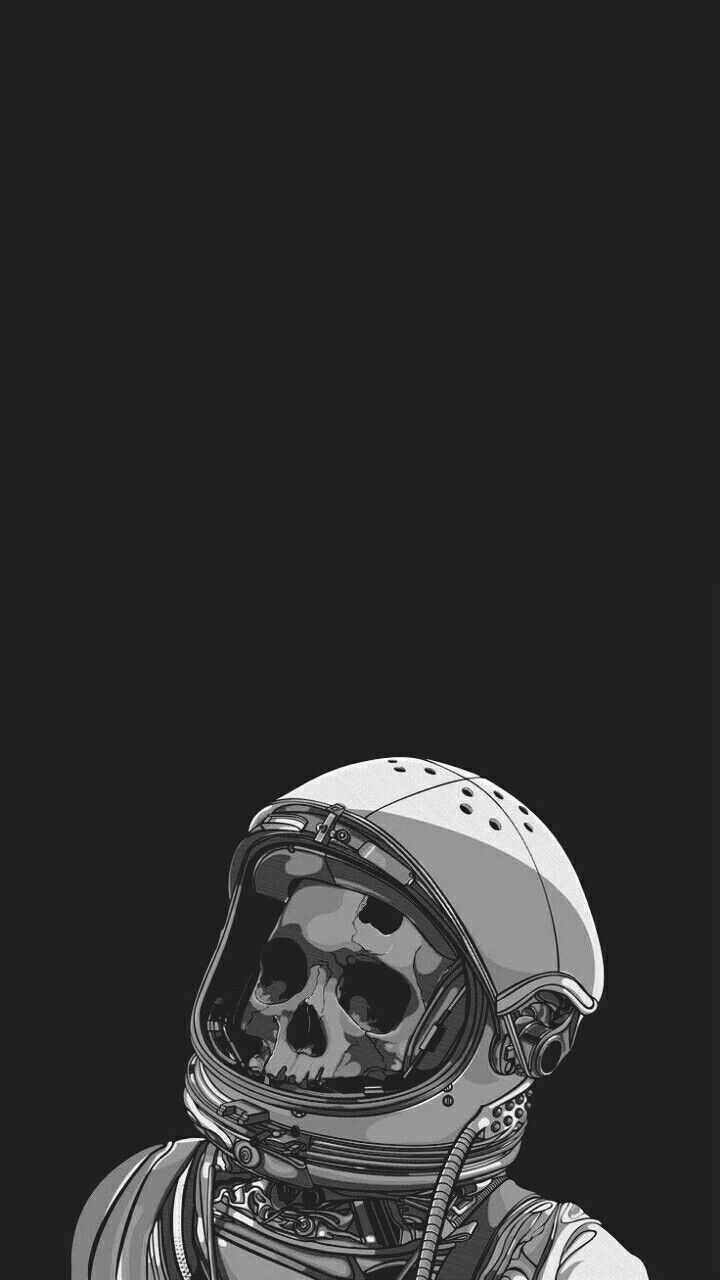 Papel De Parede Caveira, Wallpaper Black, Astronauta, - Astronot Skull , HD Wallpaper & Backgrounds