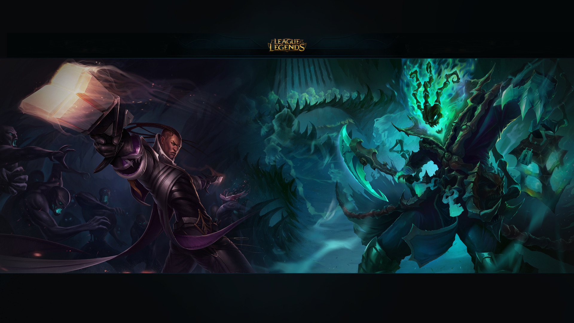 Lucian Vs Tresh Wallpaper - League Of Legends Champions Support , HD Wallpaper & Backgrounds