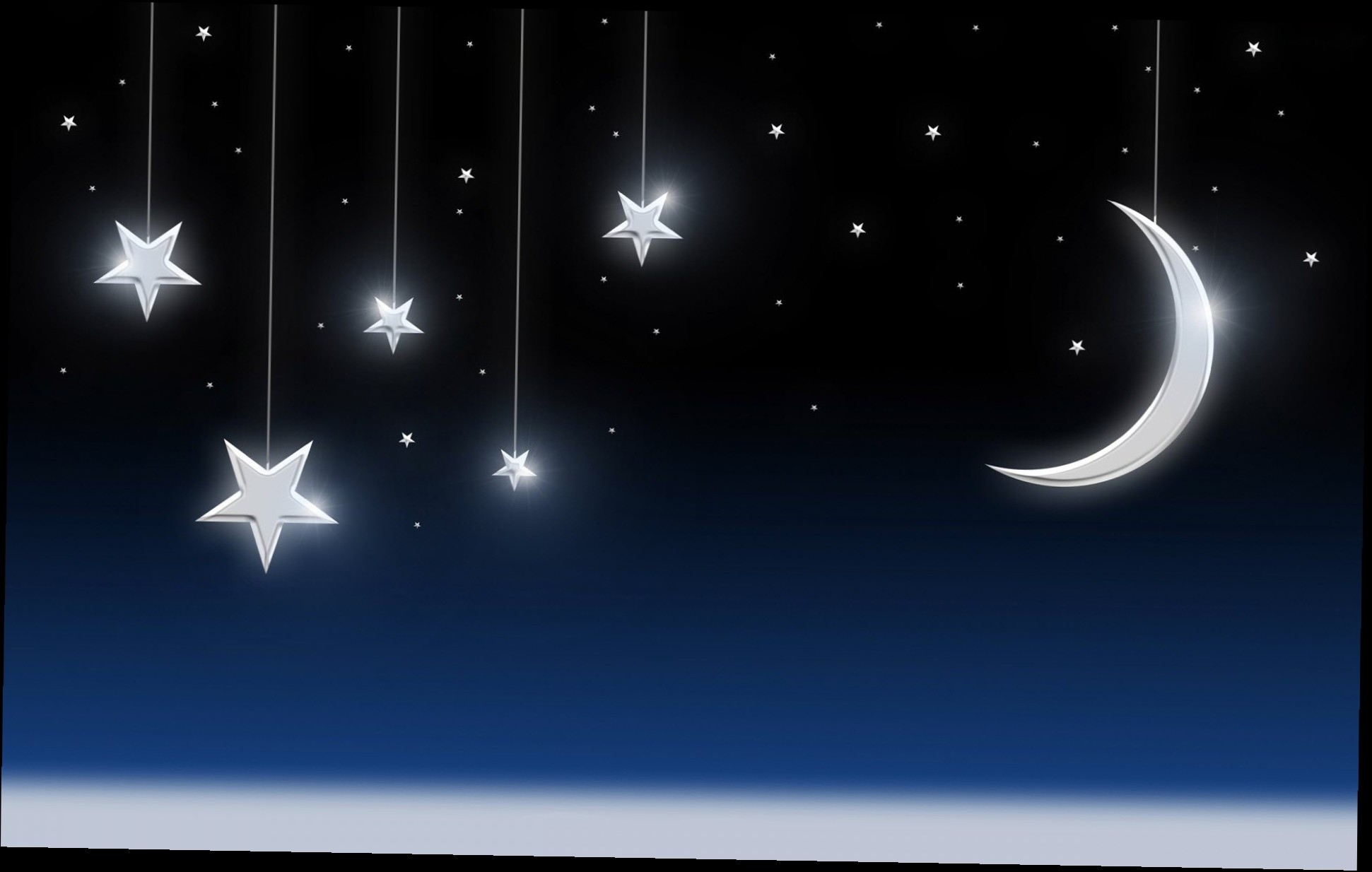 Home - Evening Stars And Moon , HD Wallpaper & Backgrounds