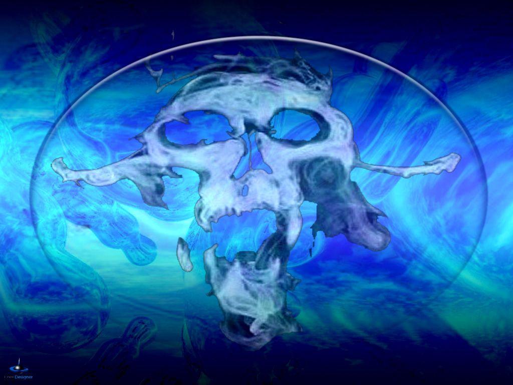Gothic Skulls Wallpaper - Imagens De Caveira Com Azul , HD Wallpaper & Backgrounds
