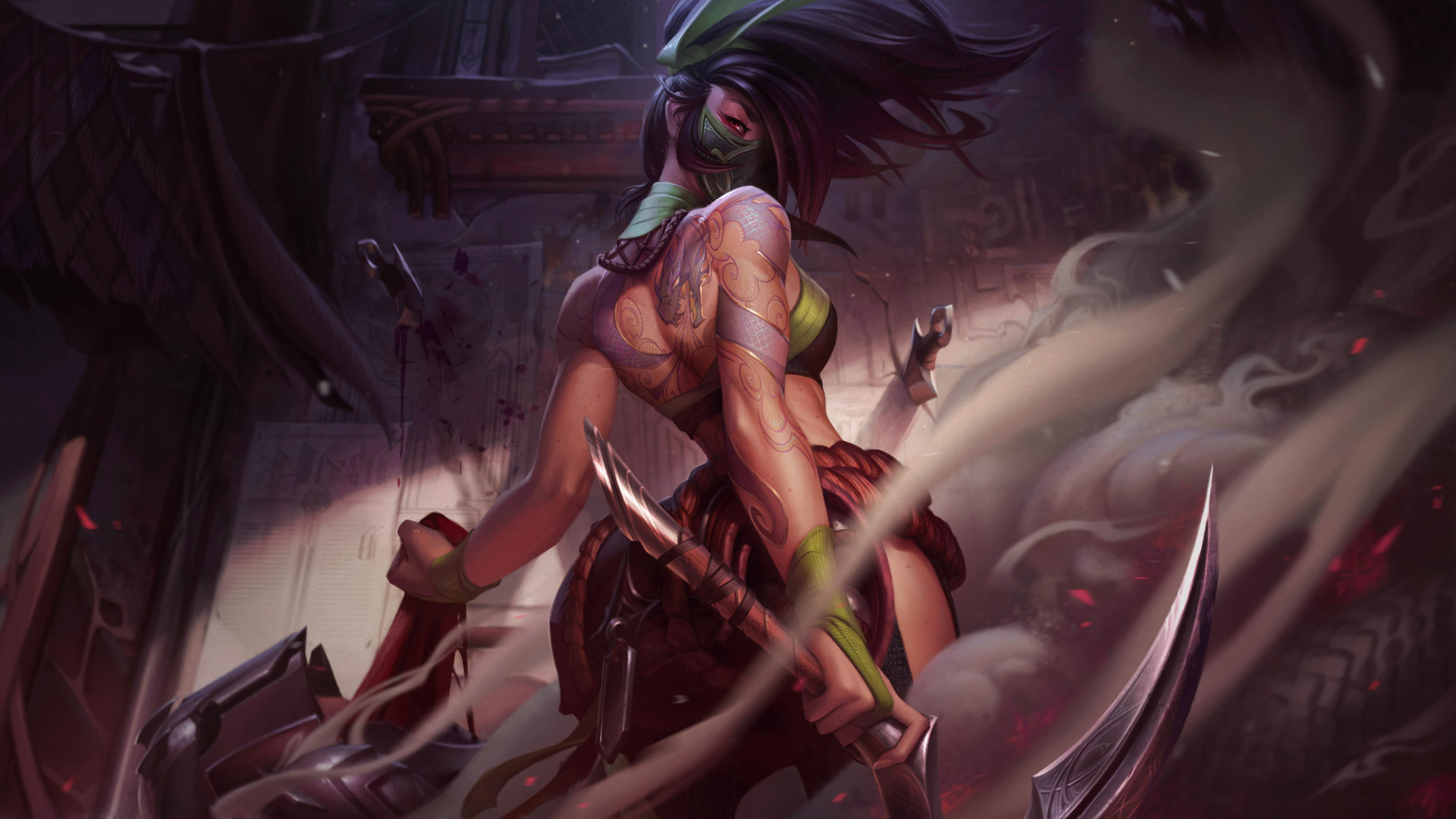 Classic Akali Splash Art Rework Hd 4k Wallpaper Background - Akali Rework , HD Wallpaper & Backgrounds