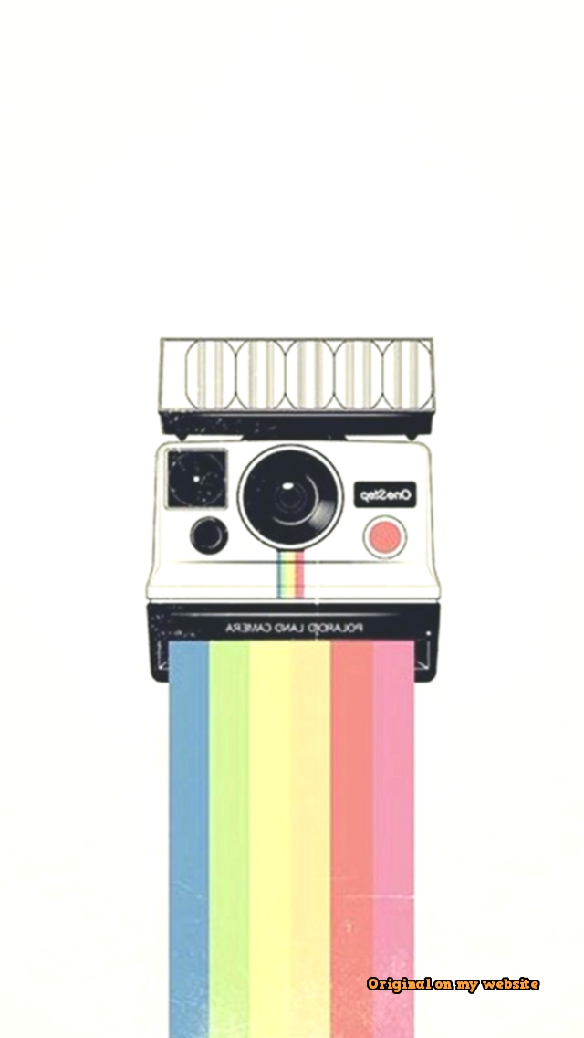Iphone Wallpapers Polaroid Camera Colorful Rainbow - Stove , HD Wallpaper & Backgrounds
