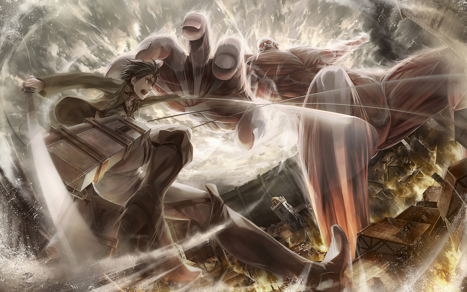 Download Wallpaper From Anime Attack On Titan With - Attack On Titan Wallpaper Epic , HD Wallpaper & Backgrounds