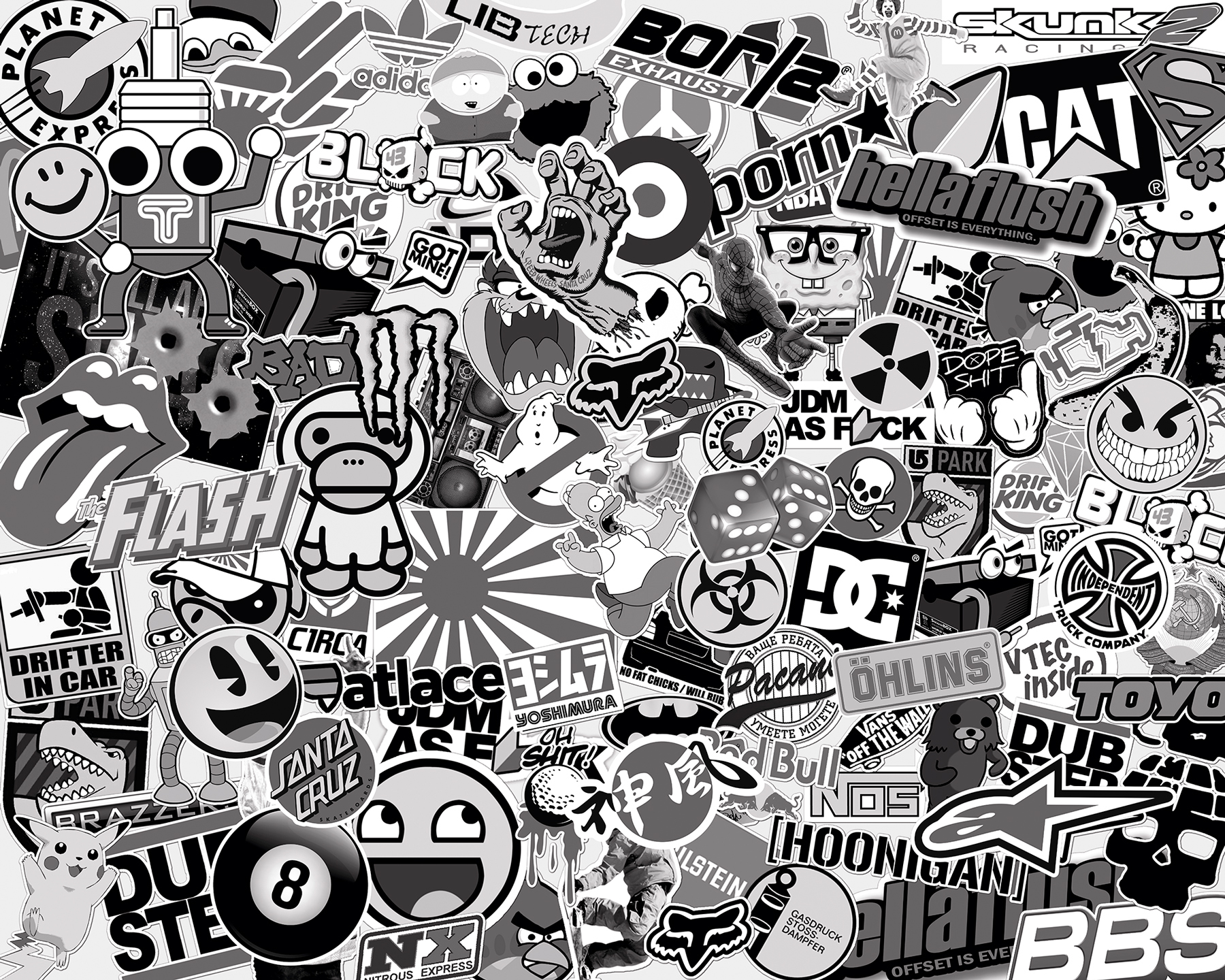 Sticker Bomb Wallpaper Black And White , HD Wallpaper & Backgrounds